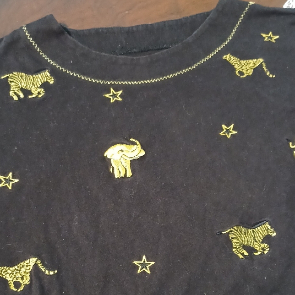Womens L African Animal Tee Shirt 6894